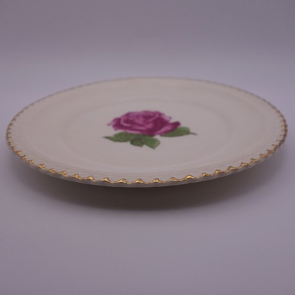 The Harker Pottery Co 22 KT. GOLD Rose Pattern 6inch Plate & Matching Pie Server - Picture 3 of 14